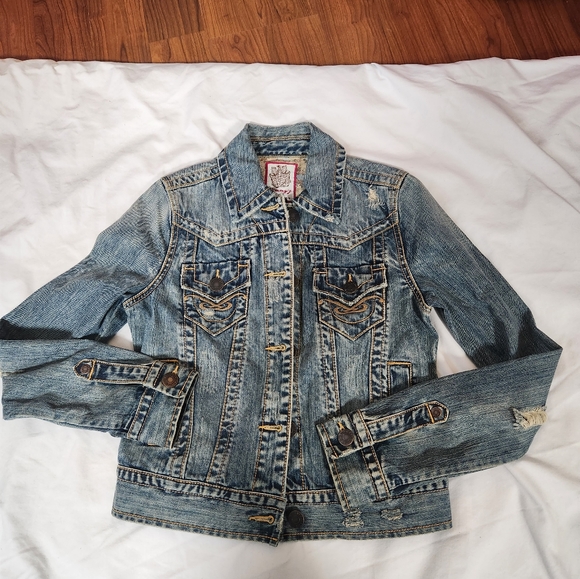 Jimmy'z Surf Co EST 1984 California Jean jacket Juniors Sz Small - Picture 1 of 7